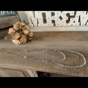 Silver long layer necklace from Brighton